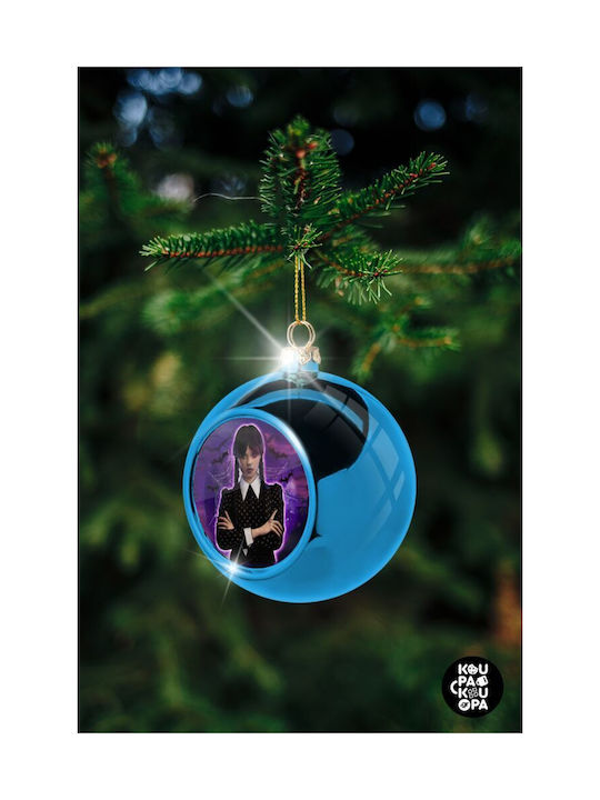 Christmas Ball Ornament Blue 8cm