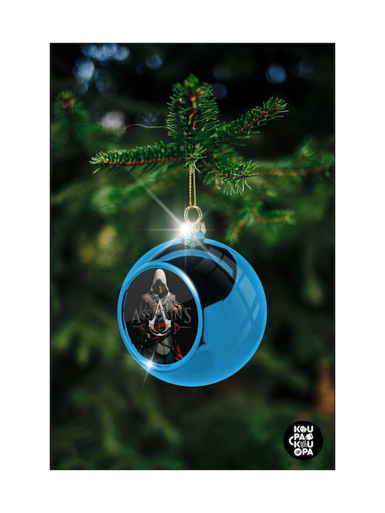 Christmas Ball Ornament Blue 8cm