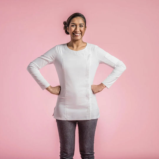 Clement Design Mantel Koch Damen Weiß mit Kurzärmelig