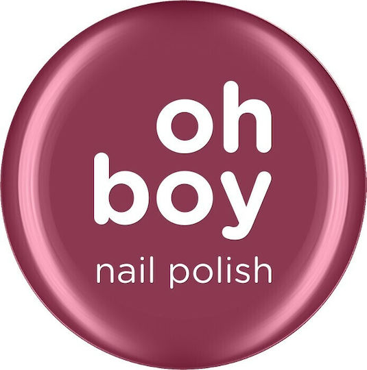 OhBoy Glossy Βερνίκι Νυχιών ΣΚΟΥΡΟ ΜΠΕΖ ΡΟΖ