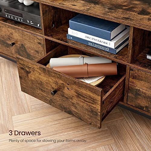 TV Stand Metal Rustic brown and black L147xW40xH50cm