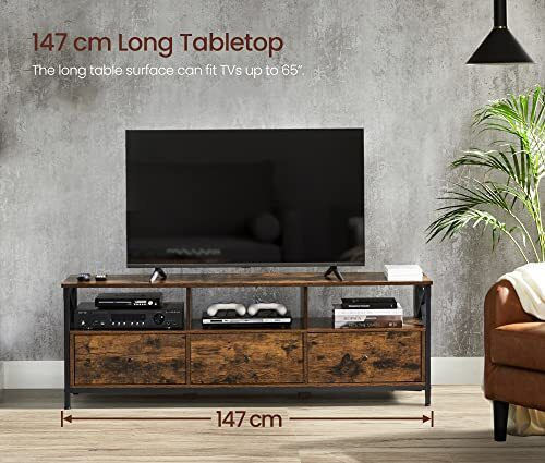 TV Stand Metal Rustic brown and black L147xW40xH50cm