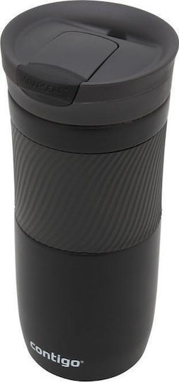 Contigo Byron Чаша Термос Неръждаема стомана Без BPA 470мл Черен с Мундщук Мат черно