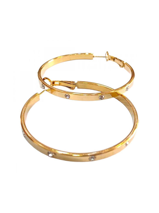 One Earrings Hoops made of Steel Gold Plated