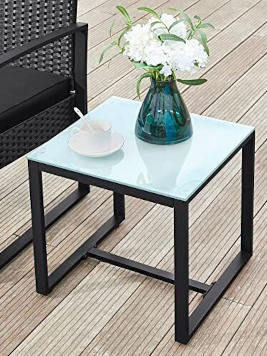 Living Room Set For Small Outdoor Spaces 3 Pieces Black