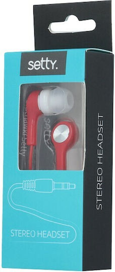 Setty 80-0222-008-R In-ear Handsfree με Βύσμα 3.5mm Κόκκινο