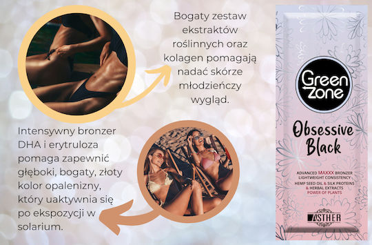 Asther Green Zone Obsessive Black Silny Bronzer Self Tanning Lotion Body 15ml