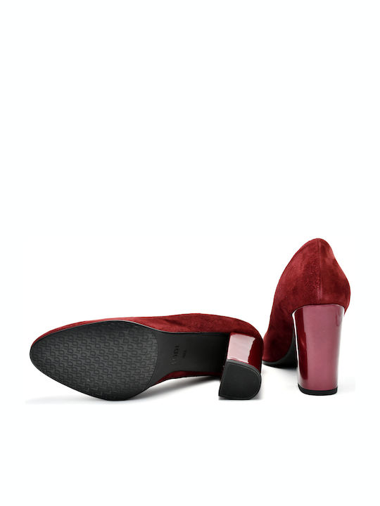 Pantofi cu toc Burgundy