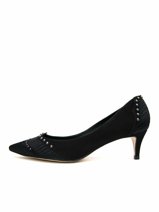 Werner Suede Black Low Heels