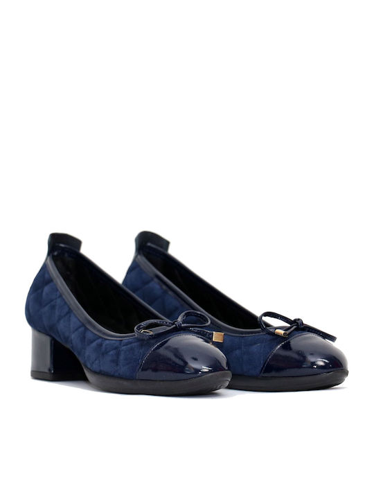 Anteos Leder Pumps mit flachem Absatz Blau