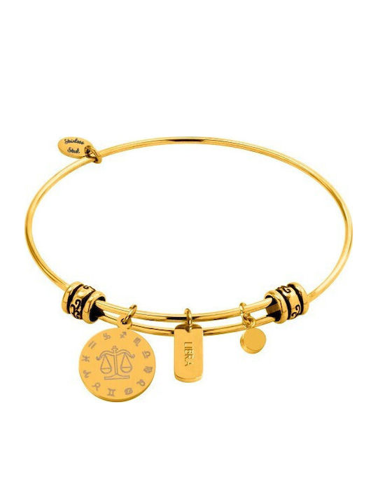 Natalie Gersa Women's Bracelet Handcuffs from Stainless Steel Gold Plated 21cm