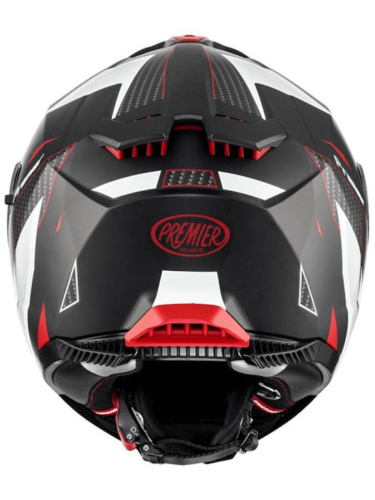 Premier Typhoon RS 2 BM Black/White/Red Mat Motorcycle Helmet Full Face ECE 22.06 Weight 1580gr with Pinlock and Sun Visor