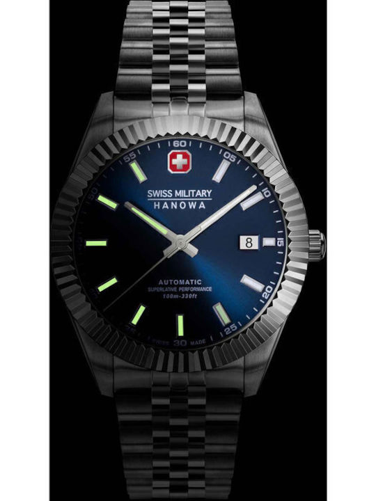 Swiss Military Hanowa Herrenuhr Automatisch mit Silbernem Rostfreien Stahlarmband