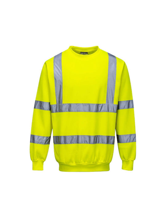 Portwest Men's Long Sleeve Work Sweatshirt Orange with Reflective Tapes