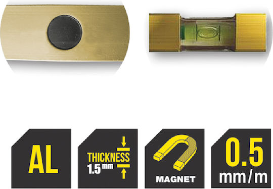 Topmaster 60cm Нивелир Алуминиев Магнитен 60бр с 2 Очи