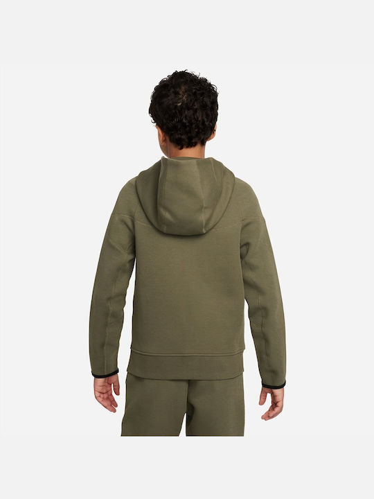 Nike Sportliche Kinder-Strickjacke mit Kapuze Khaki