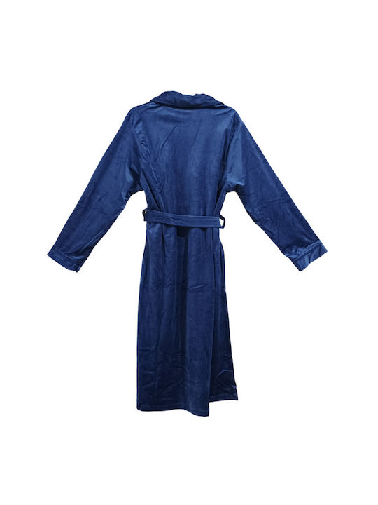Lydia Creations Winter Women's Velvet Robe Blue