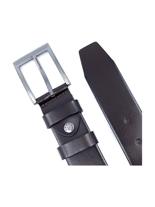 Men's Leather Wide Belt Brown
