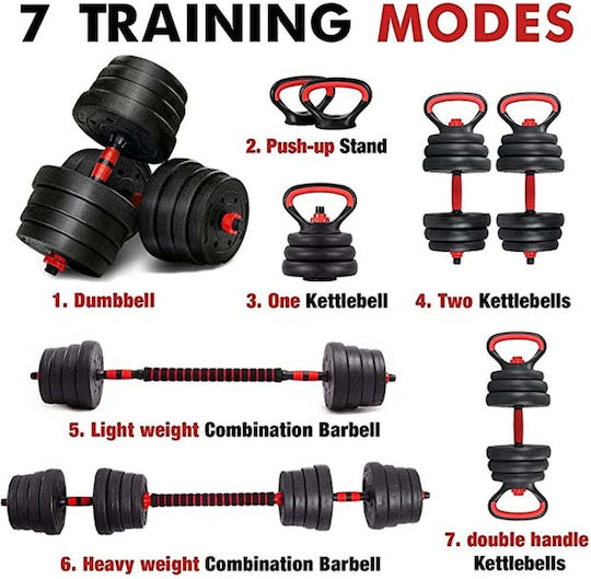 VSL Sports Vsl Sports Dumbbell Set with Bar Total Weight 20kg