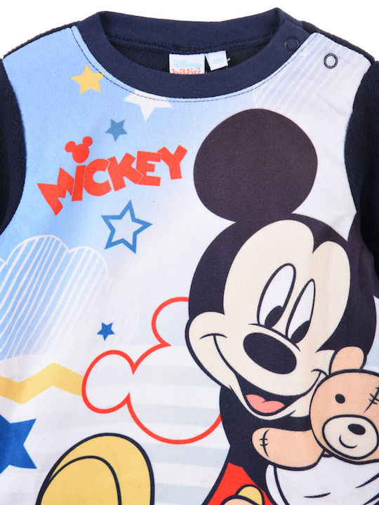 Superheroes Παιδική Πιτζάμα Χειμωνιάτικη Fleece Μπλε Mickey Mouse