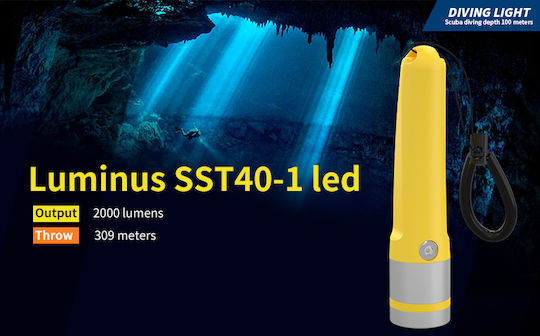 Lanternă de Scufundări LED cu Luminozitate 2000lm