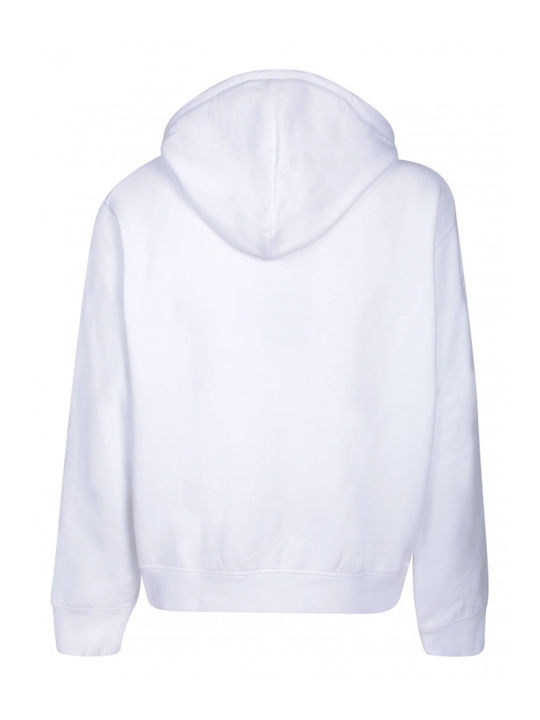 Dsquared2 Cool Men's Sweatshirt Jacket with Hood white