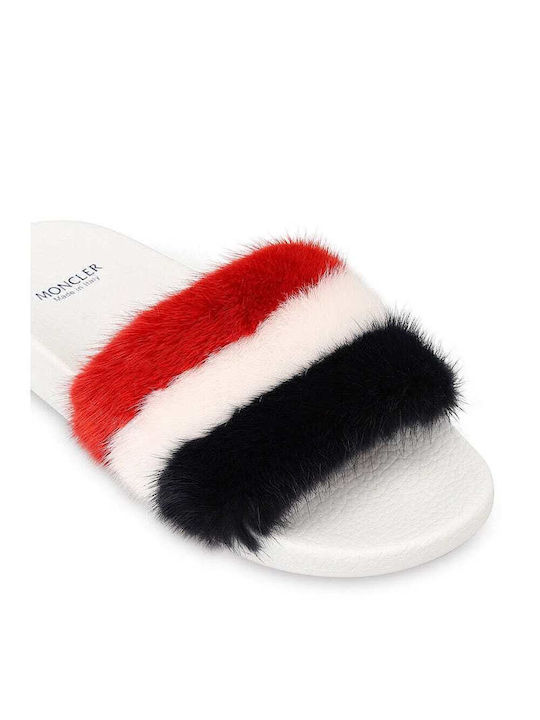 Moncler Leather Slides with Fur