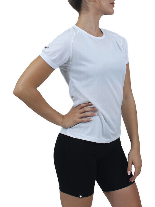 Women's Athletic Blouse Short Sleeve Fast Drying White