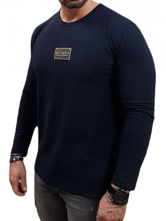 Mrt Martini Men's Long Sleeve Blouse Blue