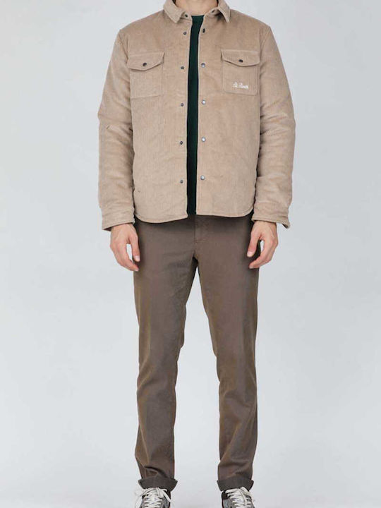 Chalet Дълъг Ръкав Рипсено Кадифе Overshirt Бежов