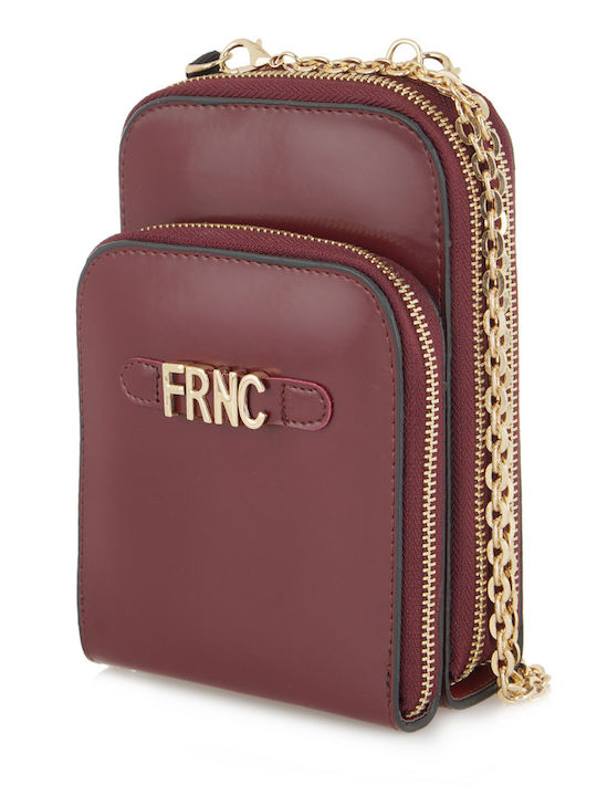 FRNC Din piele Geantă de damă Crossbody Burgundy