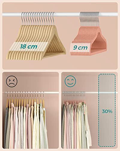 Songmics Κρεμάστρα Ρούχων Ροζ CRF26PK 30τμχ