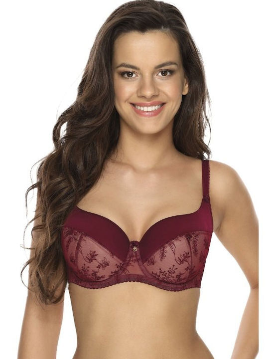 Gaia Bra with Light Padding Underwire Bordeaux