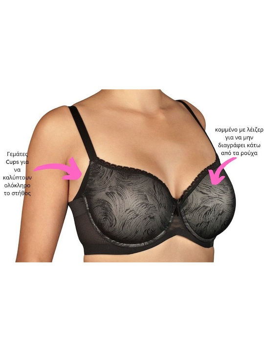 Creaciones Selene Violeta Minimizer Minimizer Bra Underwire Black 174-Violeta