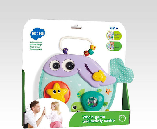 Hola Toys Бебешка играчка Кит за дейности със звуци за 6++ месеца