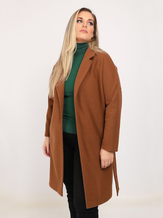 Women's Beige Coat with Buttons