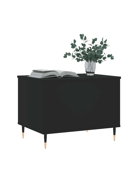 Rectangular Central Wooden Coffee Table with Lifting Mechanism Black W60xL44.5xH45cm