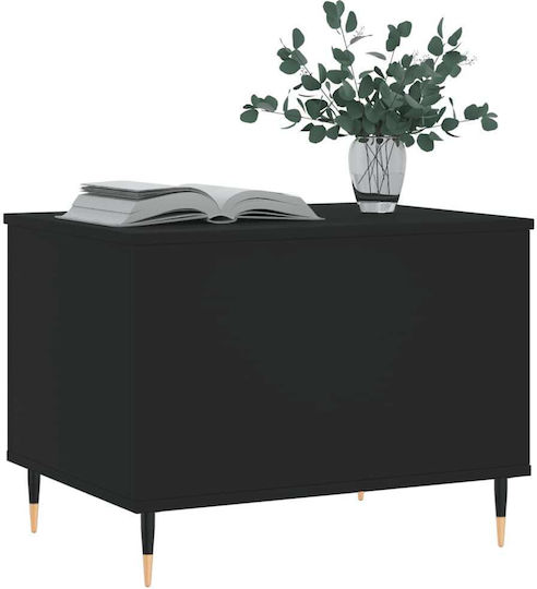 Rectangular Central Wooden Coffee Table with Lifting Mechanism Black W60xL44.5xH45cm