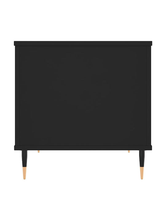 Rectangular Central Wooden Coffee Table with Lifting Mechanism Black W60xL44.5xH45cm
