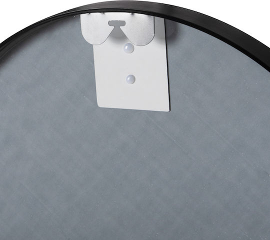 HomeMarkt Oglindă de Perete cu Negru Ramă din Metalic Diametru 50cm 1buc