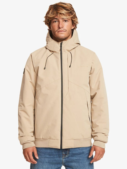 Quiksilver 5k' Herren Winter Jacke Bomber Wasserdicht Beige