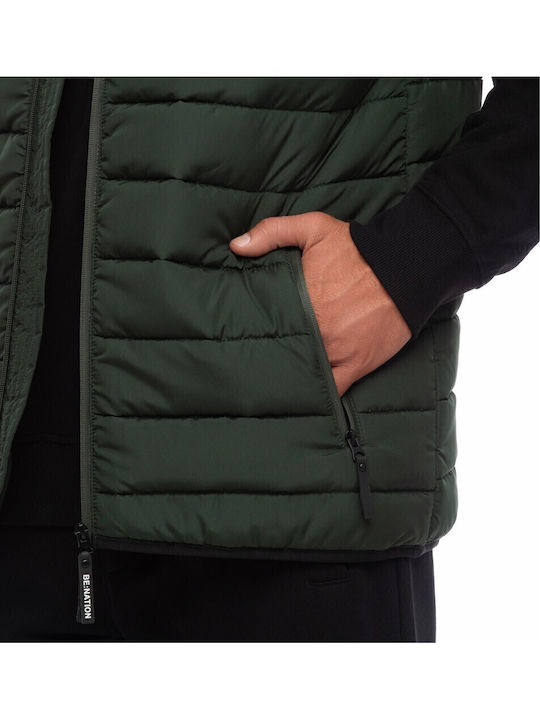 Sleeveless Jacket Puffer Khaki