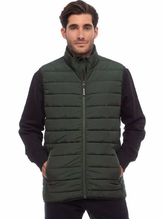 Sleeveless Jacket Puffer Khaki