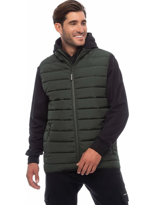 Sleeveless Jacket Puffer Khaki