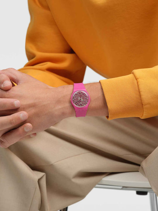 Swatch Swatch Кварцов Часовник с Каучукова Каишка Swatch Swatch Кварцов Часовник с Каучукова Каишка