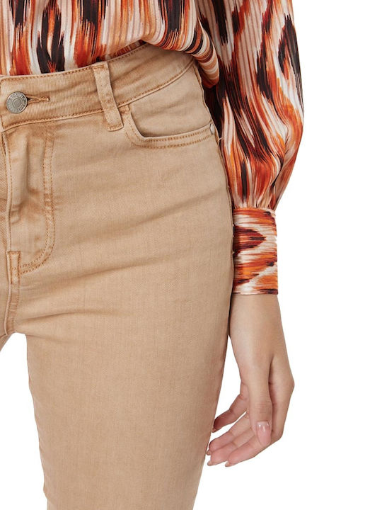 Es Women's Fabric Trousers Beige