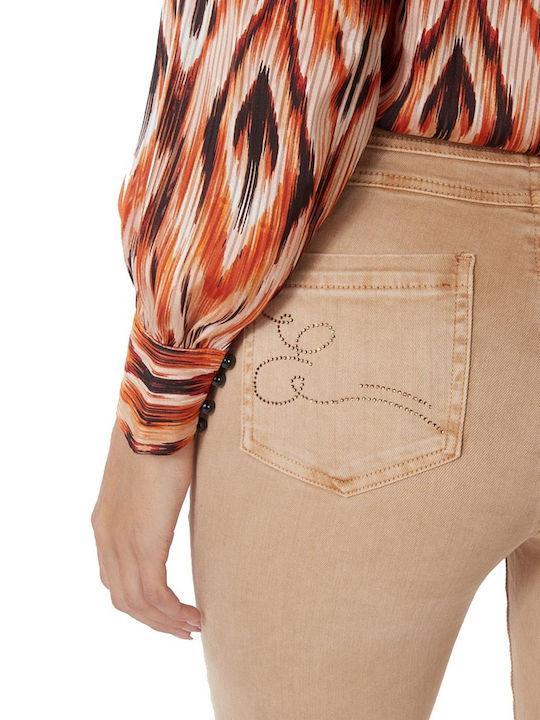 Es Women's Fabric Trousers Beige