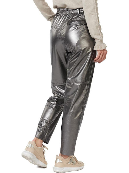 Es Women's Fabric Trousers Silver.