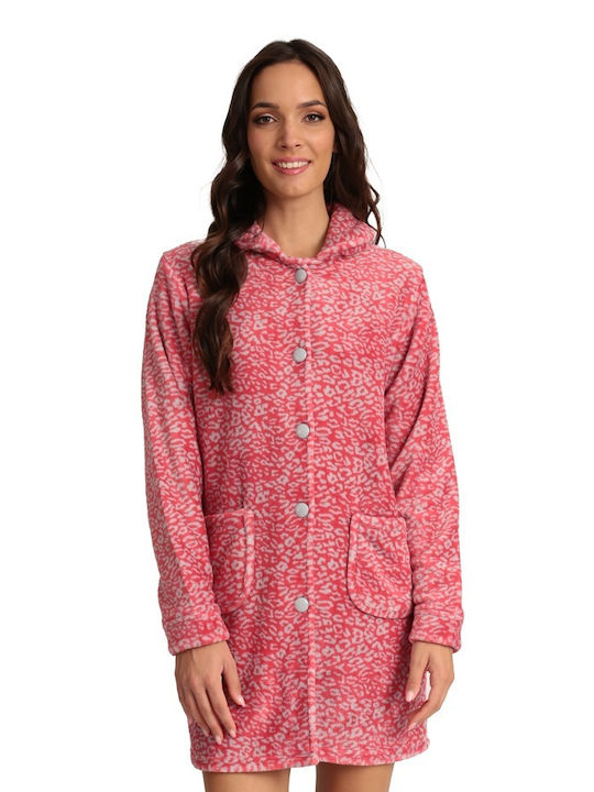 Lydia Creations Winter Women's Fleece Robe Peaches