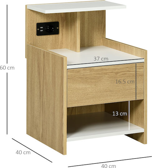Nachttisch Beige 40x40x60cm